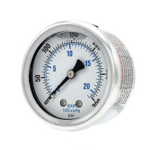 Pressure Gauge Liquid Filled 2" Dial 0-300 PSI 1/8" NPT