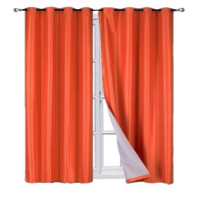 Blackout Curtain Orange 95 in 2 Panels with Grommets