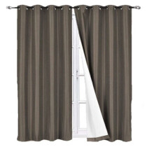 Blackout Curtains Brown 95 in 2 Panels Grommet Top