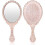 Vintage handheld mirror with embossed flower design 1