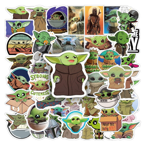 Αυτοκόλλητα κινουμένων σχεδίων Baby Yoda αδιάβροχα 50 τεμάχια 1