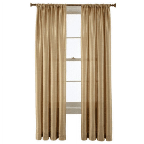 Solid Gold Rod Pocket Semi-Sheer Curtains 54 x 84 in (2