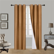 SAMIMPORT Gold Solid Print Blackout Curtains 37x84 in (2