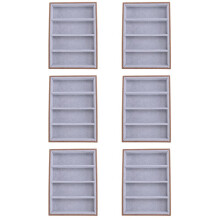 6X Sunglasses Display Glasses Cases 4 Grids Sunglasses Display Box Glasses Display Jewelry Organizer Tray - Brown