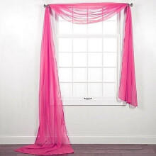 Hot Pink Sheer Scarf Valance Swag Topper 37 x 216 in