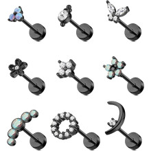 Jstyle Cartilage Stud Earrings 316L Stainless Steel 9 Pcs