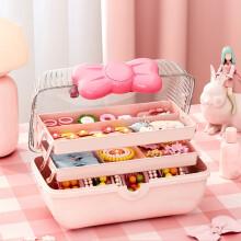 JunYeShi Leuke Opbergdoos voor Haaraccessoires voor Meisjes, Compatibel met Strikjes Organizer, Plastic Sieradendoos voor Haarelastiekjes, Haarclips,