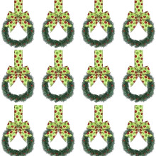 Conjunto de 12 guirlandas decorativas para armários de cozinha, mini guirlandas para decoração de Natal em portas, janelas, cadeiras e paredes.