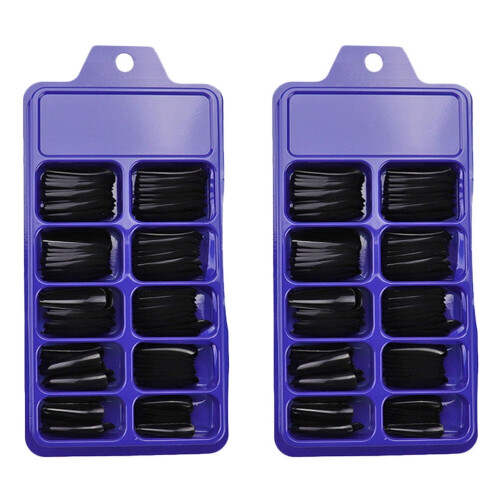 Black Coffin Press-on False Nails 200pcs