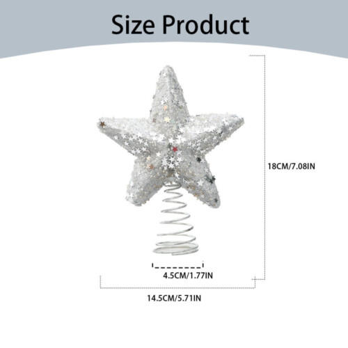 Christmas 3D Glitter Five-Pointed Star Tree Topper 1 Pack 2