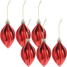 Red Peach Christmas Ornaments Shatterproof 6pcs