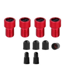 4x Presta szelepadapter Schrader átalakítóhoz, országúti kerékpárhoz, kerékpárpumpához, piros