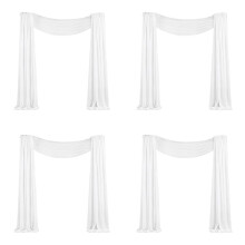 4X Wedding Arch Draping Fabric 29.5 Inch X 26.25Ft White Sheer Curtain Drapes for Wedding Ceremony