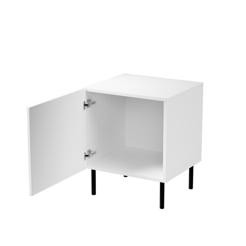 Bedside table 2 pcs. JUNGLE 53.5x40.5x44 white matt + black legs 1