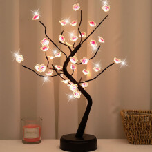 Lampe bonsaï cerisier 20 pouces (50 cm) à 36 LED, alimentée par piles, étanche IP66, idéale pour la décoration de Noël, de fêtes et