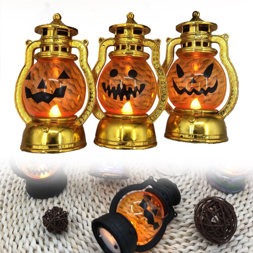 Halloween Pumpkin Lantern Vintage Style Electronic Candle 1