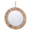 Round hanging wall mirror rattan frame 15 inches 1