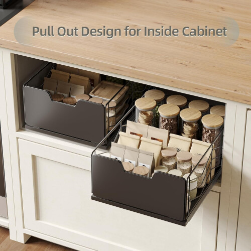 Pull Out Cabinet Organizer Metal Slide Out Drawer 11.8 x 1