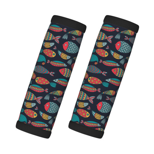 Luggage Handle Wraps Colorful Fish Design 2 Pcs