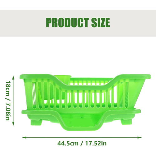 Plastic Dish Drying Rack with Drainboard and Cutlery Holder 1