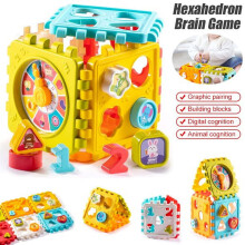 OUSITAI Baby Activiteitenkubus BPA-vrij 6-in-1 Leerspeelgoed