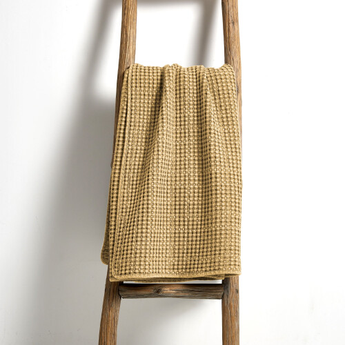 Levtex Home vaffeltæppe bomuld okker 50x60 cm 1