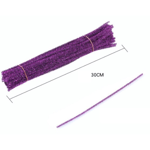 Julpipsrensare lila glitterglitter 100 st 1