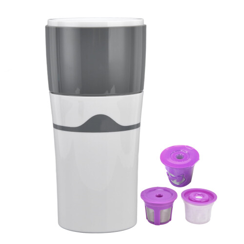 Coffee Maker Drip Compact for K-Cups Gray White