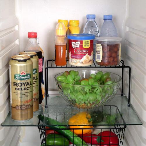 Kitchen Shelf Black Mini Storage Rack 6 Pack 2