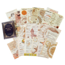 Retro book page paper decorative material 10 sheets