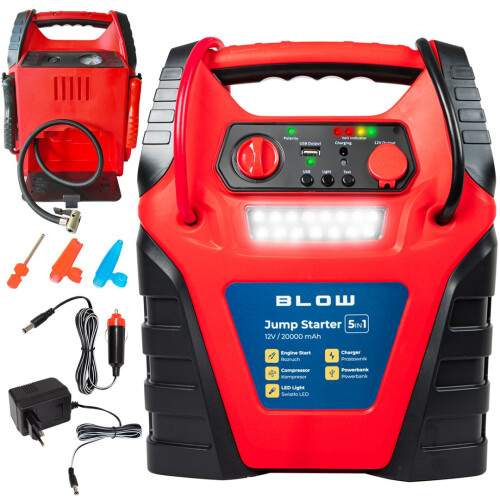 Jump Starter 5w1: bateria externa de emergência com compressor 900 A