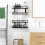 Spice Rack Organizer Black 4-Tier Wall Mount 6