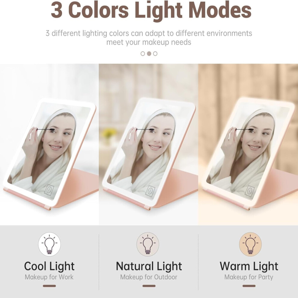 LED Vanity Mirror Portable Rechargeable Dimmable Touch