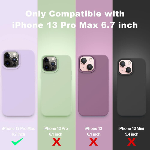 Θήκη υγρής σιλικόνης για iPhone13Pro Max ανοιχτό μωβ 2