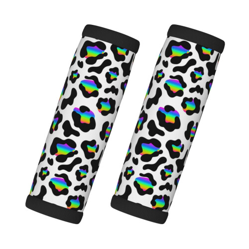 Luggage Handle Wraps Rainbow Leopard 2 pcs