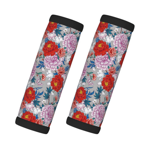 Luggage Handle Wraps Colorful Carnations Butterfly 2 Pcs