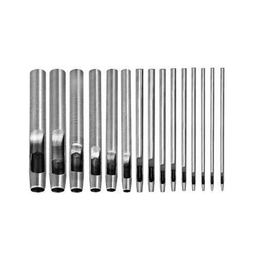 Set di punzoni cavi per cuoio, rotondi, 0,5–10 mm, 15 pezzi 1