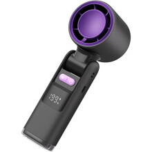 Ventilateur de poche portable - DUSSDOTE - Pliable - 199 vitesses - Affichage numérique - Batterie rechargeable