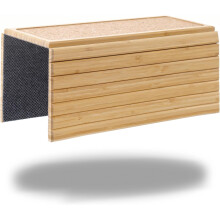 Bamboo Sofa Arm Tray with Cork Pad and Cup Holder