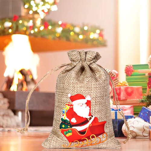 Christmas burlap gift bags with drawstring 25 pcs 2