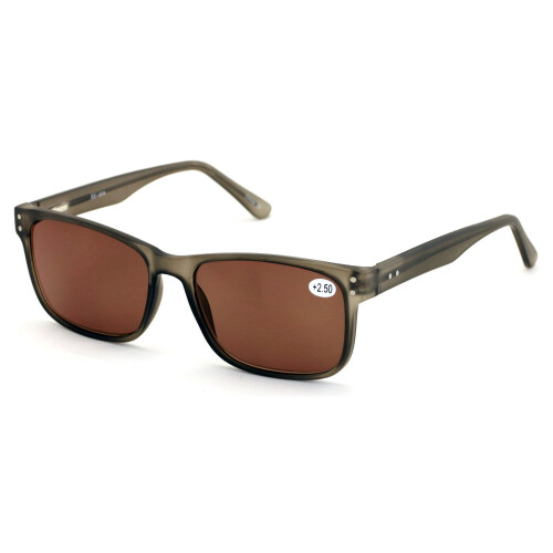 Men's rectangular tinted reading glasses +3.00 UV400