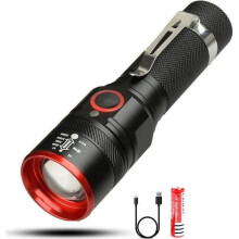 Lampe torche LED - 2000 lumens - Rechargeable - 3 modes - Étanche