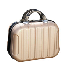 Worallymy Sminkförvaringsorganisatör Resväska ABS Necessär Mini Boarding Bagage Kosmetikväska Stor Kapacitet Väska Champagne