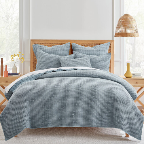 Levtex Home vaffelteppe chambray bomull 66x51 cm 2