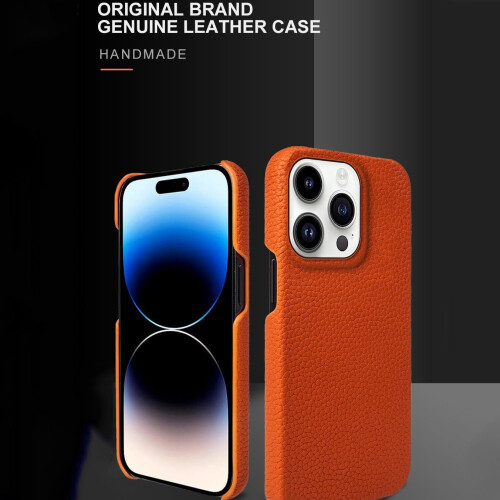 Δερμάτινη θήκη iPhone16 λεπτή, αντικραδασμική, μαύρη 1