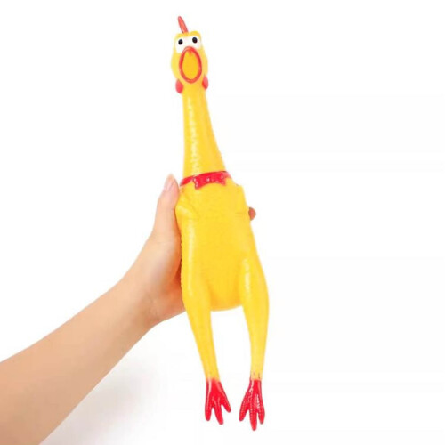 Rubber Chicken Squeeze Toy Large 2