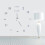Large DIY wall clock 3D frameless silver 1