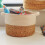 Cotton Woven Storage Basket with Handle 1 Pack 2