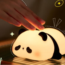Panda-Nachtlicht, niedliche LED-Lampe zum Draufdrücken, dimmbares, wiederaufladbares Silikon-Touchlicht für Kinder, Kinderzimmerdeko