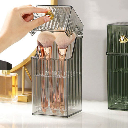 Leichter Luxus-Make-up-Pinsel-Organizer mit Deckel und Fächern 2